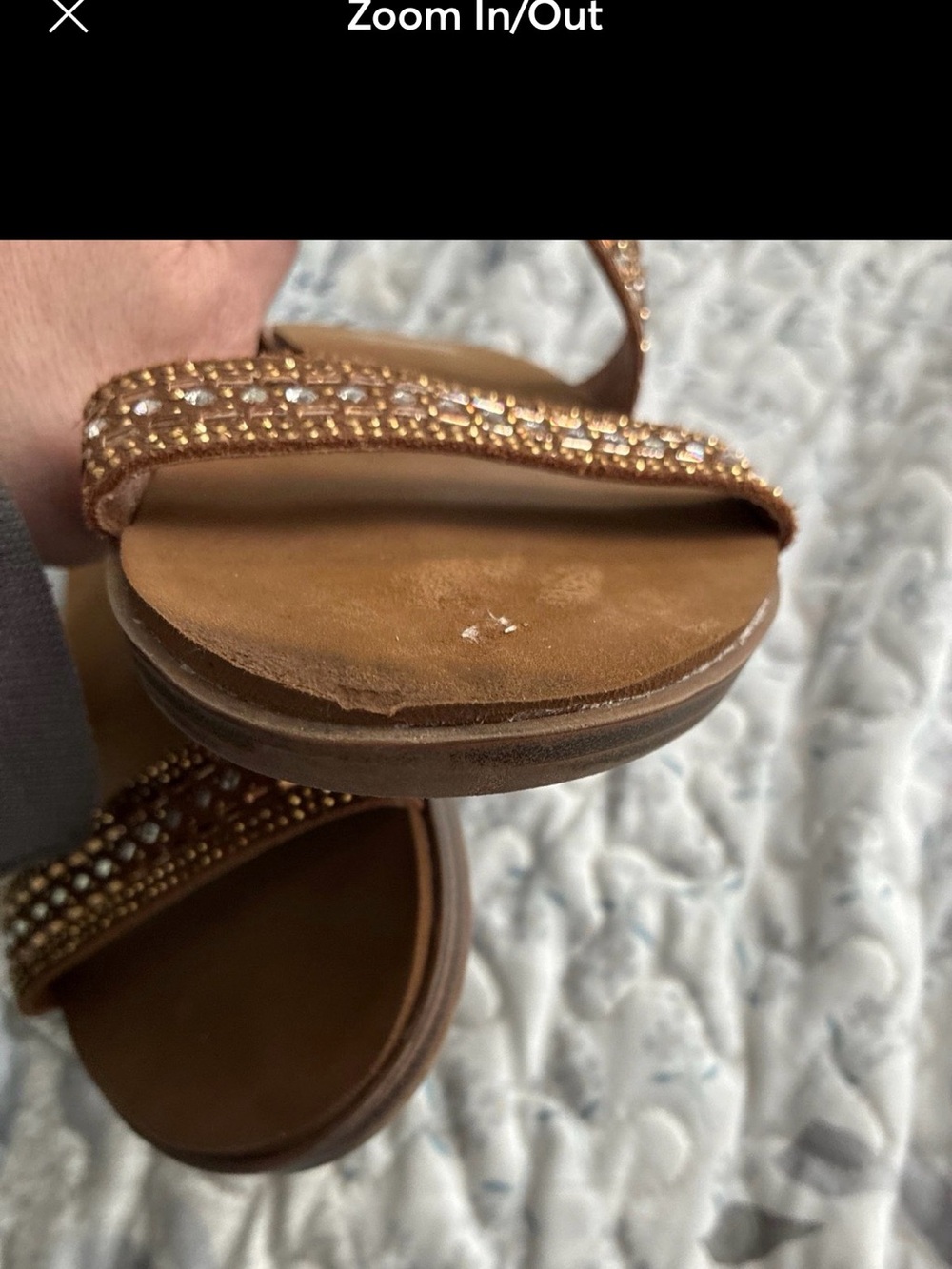 Yellow box Brown Jeweled Double-Strap Slide Sandals - Women's size 7 - Picture 3 of 5
